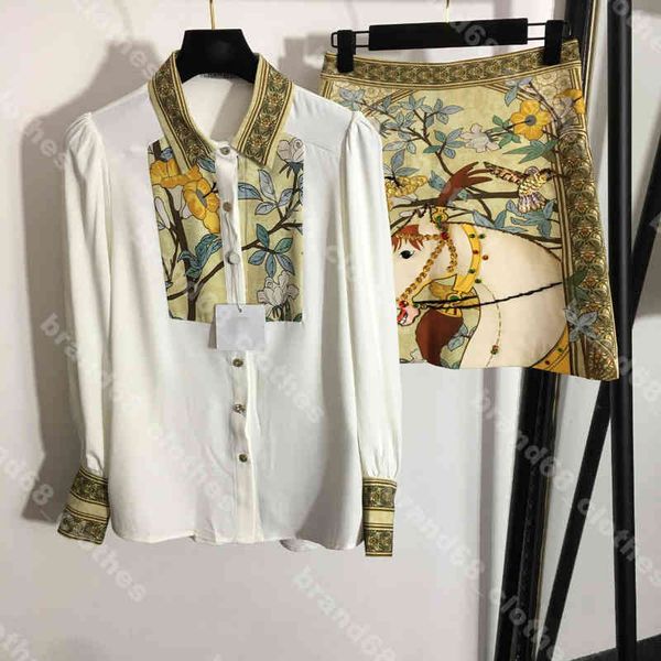 high end women silk shirt dress short skirt pants set luxury horse head diamond long sleeves t shirts high waist skirts 2 piece suit 5a logo, White
high end women silk shirt dress short skirt pants set luxury horse head diamond long sleeves t shirts high waist skirts 2 piece suit 5a logo, White