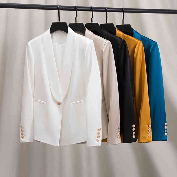 women's suits blazers big brand high-grade triacetic acid fabric silk satin suit coat female spring and autumn long sleeve shoulder pad, White;black
women's suits blazers big brand high-grade triacetic acid fabric silk satin suit coat female spring and autumn long sleeve shoulder pad, White;black
