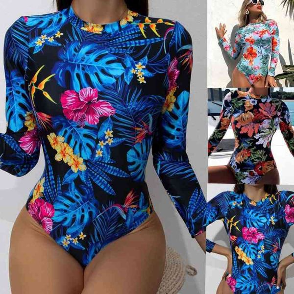 sleeve 2022 long one-piece swimsuit women's printed dew back tight sweet bikini, White;black
sleeve 2022 long one-piece swimsuit women's printed dew back tight sweet bikini, White;black