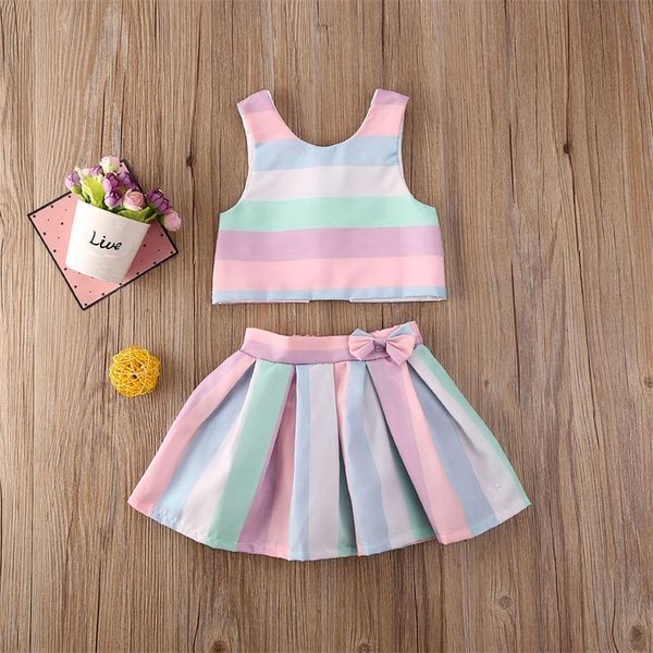 cute toddler infant baby girl clothes set rainbow striped sleeveless vest tutu princess skirts party outfits summer suits 220620, White
cute toddler infant baby girl clothes set rainbow striped sleeveless vest tutu princess skirts party outfits summer suits 220620, White