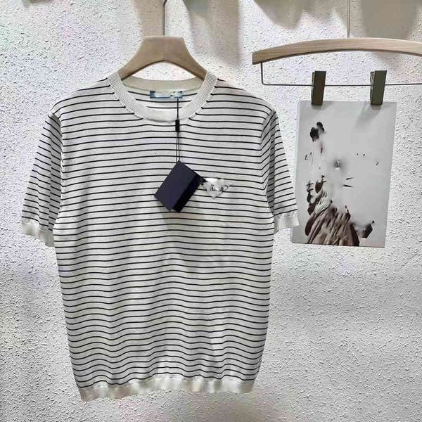 women's knits & tees 2022 spring and summer simple style round neck pinstripe casual fashion short sleeve t-shirt lapel half open chest, White
women's knits & tees 2022 spring and summer simple style round neck pinstripe casual fashion short sleeve t-shirt lapel half open chest, White