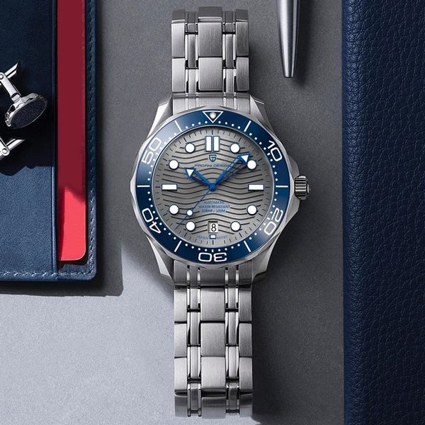 2022 new pagani design wave men mechanical watch luxury automatic watch for men nh35 sapphire crystal dive wristwatch clock man, Slivery;brown
2022 new pagani design wave men mechanical watch luxury automatic watch for men nh35 sapphire crystal dive wristwatch clock man, Slivery;brown
