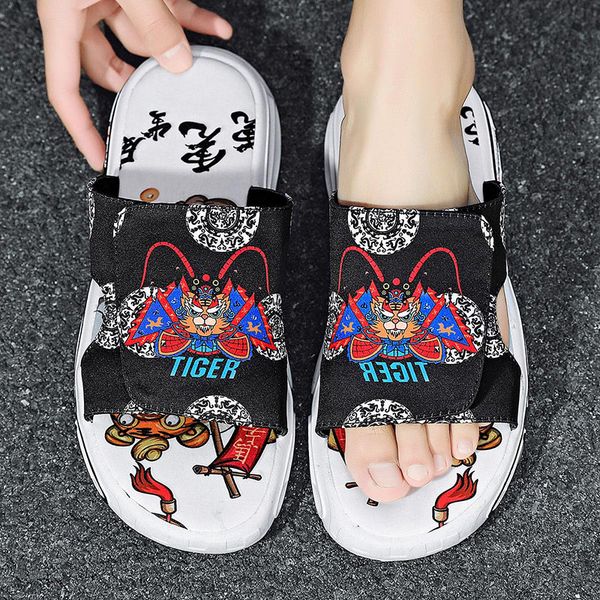 slippers men shoes pu leather solid color fashion classic beach party tiger head pattern flat bottom comfortable breathable velcro casual tr, Black
slippers men shoes pu leather solid color fashion classic beach party tiger head pattern flat bottom comfortable breathable velcro casual tr, Black