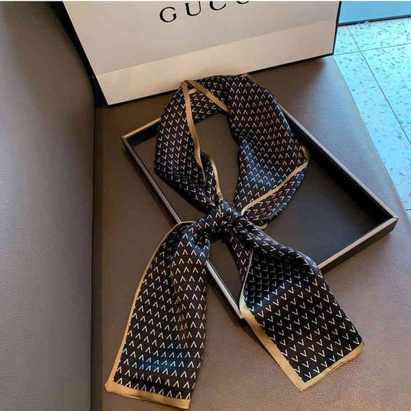 designer silk head bag hair scarf letter v spring thin small scarf double layer long ribbon fashion highend scarf hair band, Blue;gray
designer silk head bag hair scarf letter v spring thin small scarf double layer long ribbon fashion highend scarf hair band, Blue;gray
