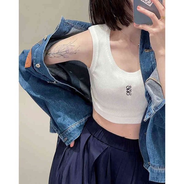women's t-shirt summer short embroidered lew letter suspender vest classic basic versatile dpsu, White
women's t-shirt summer short embroidered lew letter suspender vest classic basic versatile dpsu, White