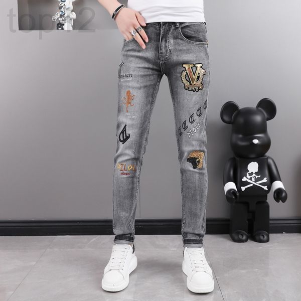 men's jeans designer european fashion brand embroidery 2022 spring new jeans men's slim fit small foot trend grey elastic pants 0x, Blue
men's jeans designer european fashion brand embroidery 2022 spring new jeans men's slim fit small foot trend grey elastic pants 0x, Blue