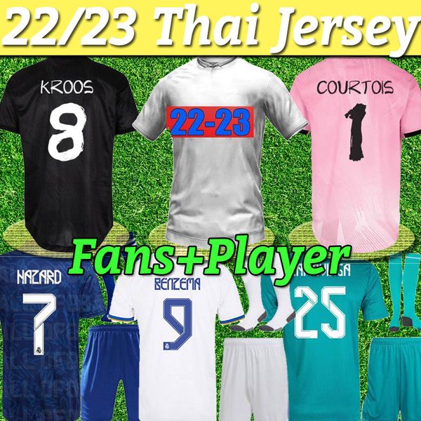 real fan+player version madrid 21 22 23 soccer jerseys alaba hazard 2022 2023 benzema modric marcelo valverde football shirt uniforms full s, Black;yellow
real fan+player version madrid 21 22 23 soccer jerseys alaba hazard 2022 2023 benzema modric marcelo valverde football shirt uniforms full s, Black;yellow