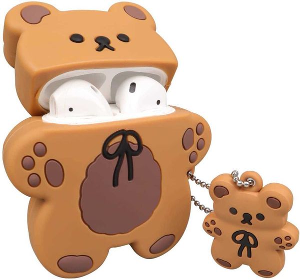 cute airpods cases with bear keychain cartoon biscuit bear design full protective silicone cover compatiable with airpod 2&1 case
cute airpods cases with bear keychain cartoon biscuit bear design full protective silicone cover compatiable with airpod 2&1 case