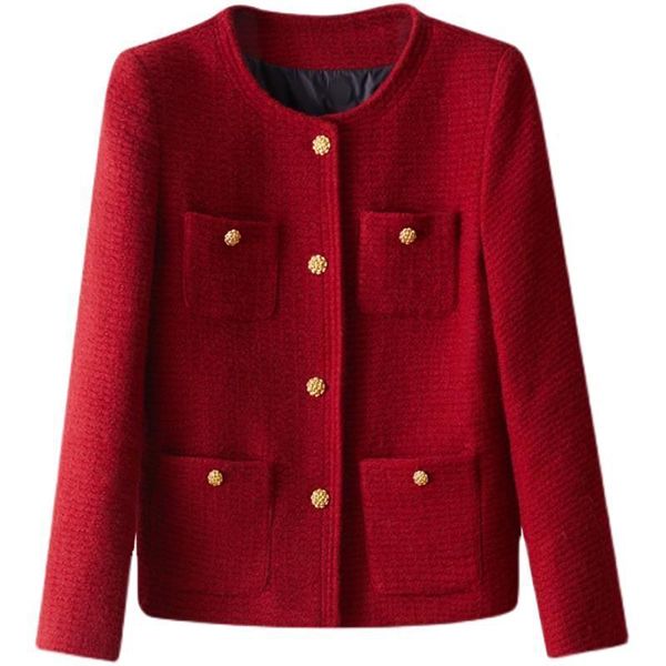 2022 autumn winter luxury jacket women lingge woven wool tweed coat metal button letter warm outwear round neck long sleeve, Black;brown
2022 autumn winter luxury jacket women lingge woven wool tweed coat metal button letter warm outwear round neck long sleeve, Black;brown