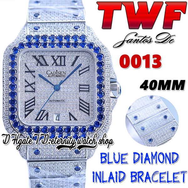 twf tw0013 japan miyota automatic mens watch 40mm blue big diamonds bezel fully iced out diamond dial roman markers steel bracelet super edi, Slivery;brown
twf tw0013 japan miyota automatic mens watch 40mm blue big diamonds bezel fully iced out diamond dial roman markers steel bracelet super edi, Slivery;brown