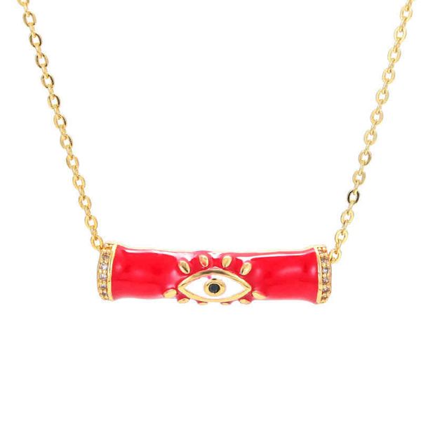 colourful geometric devil's eye pendant necklaces collarbone and bamboo brass tube necklace for women, Silver
colourful geometric devil's eye pendant necklaces collarbone and bamboo brass tube necklace for women, Silver