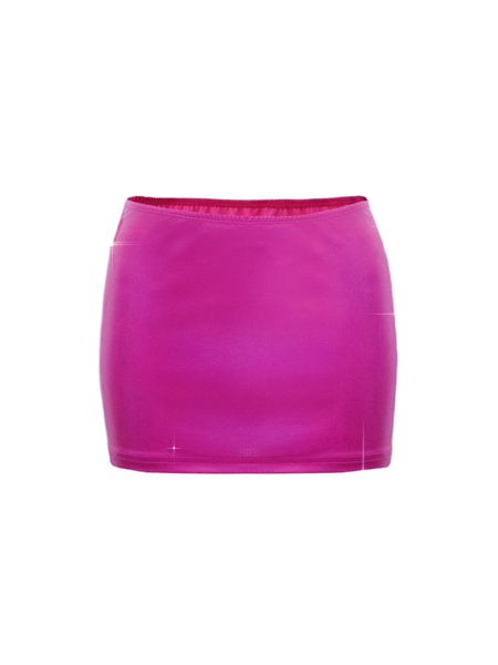 solid metallic skirt o2pp#, Black
