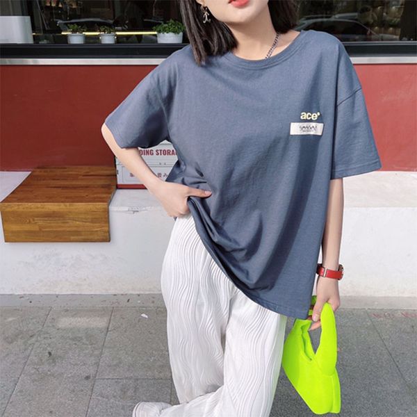 3017 women's t-shirt 2022 summer new simple letter printing short-sleeved casual loose round neck color matching half-sleeve wholesale, White
3017 women's t-shirt 2022 summer new simple letter printing short-sleeved casual loose round neck color matching half-sleeve wholesale, White