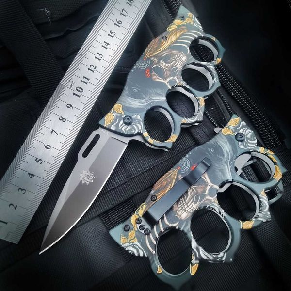 outdoor ghost head four finger boxer knife folding self edc defense collection military fist buckle tiger window i09t, Silver
outdoor ghost head four finger boxer knife folding self edc defense collection military fist buckle tiger window i09t, Silver