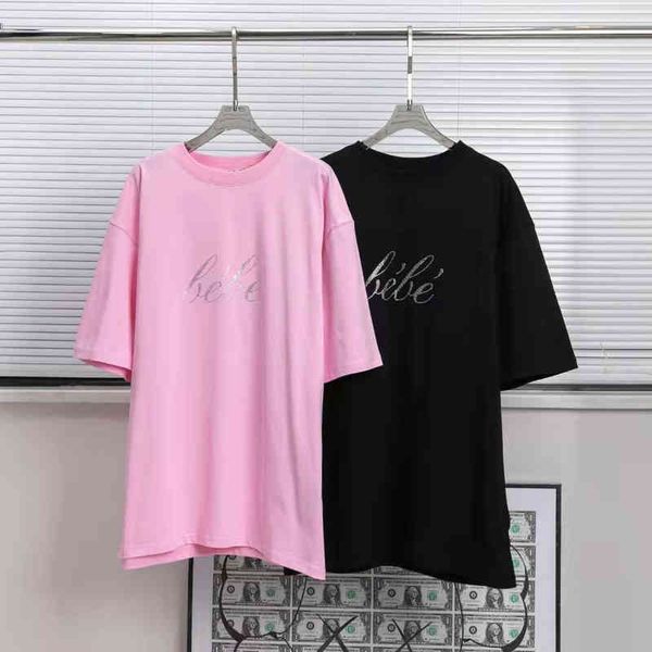 2022 brand classic blac t shirt and polo shirts correct loose matching 22ss spring summer new chest letter rhinestone inlaid short sleeved t, White
2022 brand classic blac t shirt and polo shirts correct loose matching 22ss spring summer new chest letter rhinestone inlaid short sleeved t, White