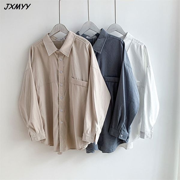 fashion casual loose solid color shirt women slim all-match shirt women jxmyy 210412, White
fashion casual loose solid color shirt women slim all-match shirt women jxmyy 210412, White