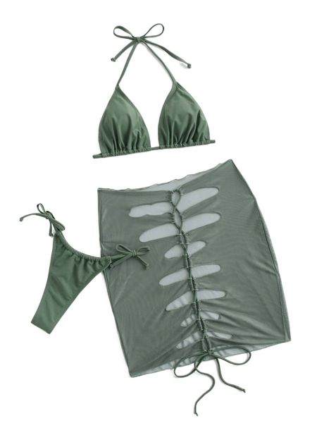 3pack solid halter triangle bikini swimsuit & lace up beach skirt o1pl#, White;black
3pack solid halter triangle bikini swimsuit & lace up beach skirt o1pl#, White;black
