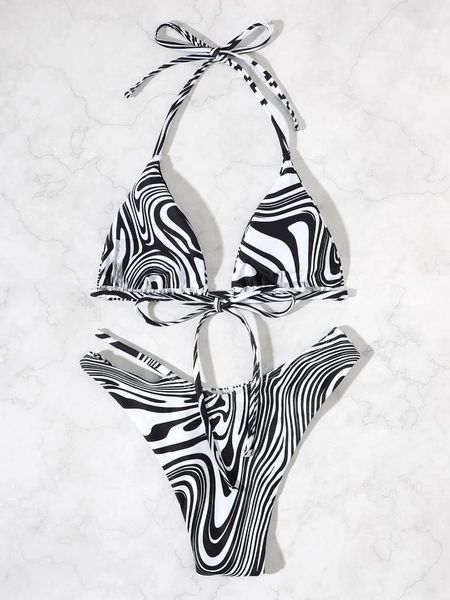 women's swimwear zebra stripe halter bikini women two piece triangle brazilian swimsuit summer beach bathing suitwomen's, White;black
women's swimwear zebra stripe halter bikini women two piece triangle brazilian swimsuit summer beach bathing suitwomen's, White;black