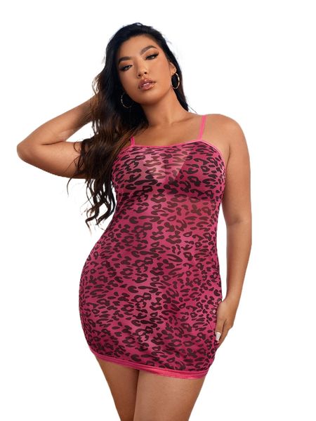 plus leopard print slips & thong without liner z7ev#, Black;white