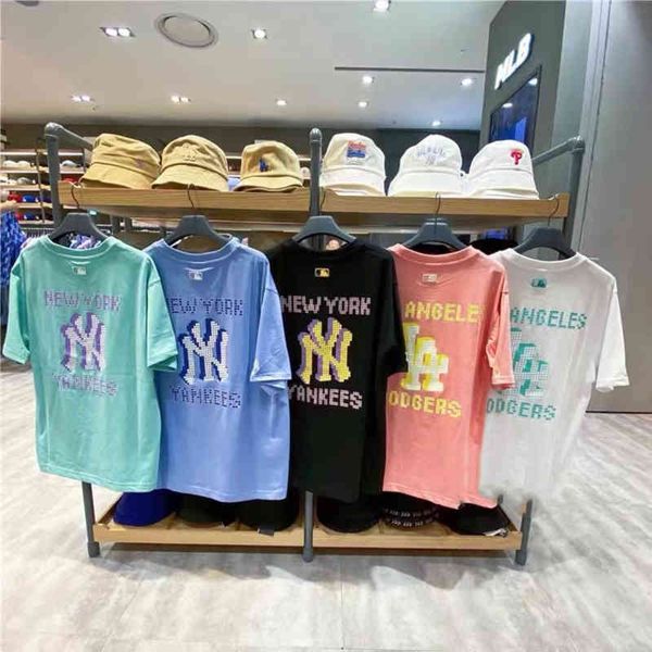 women's t-shirt mlb summer couple loose casual round neck mosaic pixel ny letter short sleeve t-shirt 99ps, White
women's t-shirt mlb summer couple loose casual round neck mosaic pixel ny letter short sleeve t-shirt 99ps, White