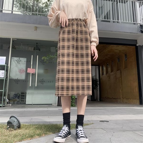 jxmyy autumn and winter plaid skirt thick retro literary high waist covering crotch elastic waist mid-length skirt 210412, Black
jxmyy autumn and winter plaid skirt thick retro literary high waist covering crotch elastic waist mid-length skirt 210412, Black