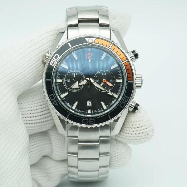 orange bezel planet meter black limited dial watch 44mm quartz chronograph ocean diver 600m skyfall stainless steel back sports sea mens wat, Slivery;brown 
orange bezel planet meter black limited dial watch 44mm quartz chronograph ocean diver 600m skyfall stainless steel back sports sea mens wat, Slivery;brown