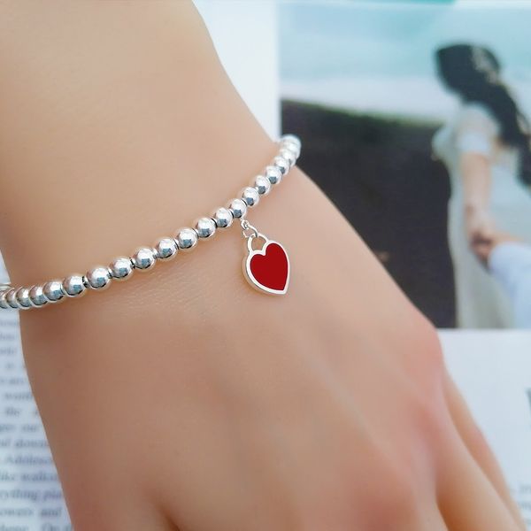 new strands 925 silver love tag beaded bracelets brand luxury couple designer chains heart balls 4mm bead bracelet for women blue logo charm, Black
new strands 925 silver love tag beaded bracelets brand luxury couple designer chains heart balls 4mm bead bracelet for women blue logo charm, Black
