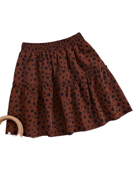 allover print ruffle hem flared skirt e3r7#, Black
allover print ruffle hem flared skirt e3r7#, Black