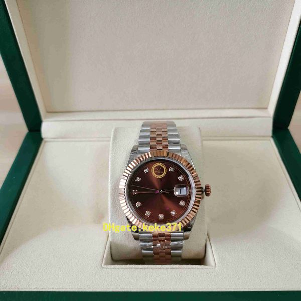 super bpf men watch 126331 41mm brown dial rose gold & steel diamond sapphire jubilee 2813 movement automatic mechanical mens watches wristw, Slivery;brown
super bpf men watch 126331 41mm brown dial rose gold & steel diamond sapphire jubilee 2813 movement automatic mechanical mens watches wristw, Slivery;brown