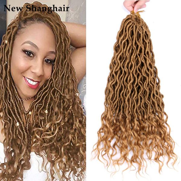 new shanghair curly goddess faux locs crochet hair 18 inch deep wave braiding with ends synthetic braids extensions 24strands/pack bs12, Black
new shanghair curly goddess faux locs crochet hair 18 inch deep wave braiding with ends synthetic braids extensions 24strands/pack bs12, Black