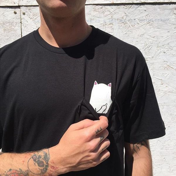 fashion t-shirt funny pocket cat short sleeve t-shirt casual loose sports men and women ins hip hop, White;black
fashion t-shirt funny pocket cat short sleeve t-shirt casual loose sports men and women ins hip hop, White;black