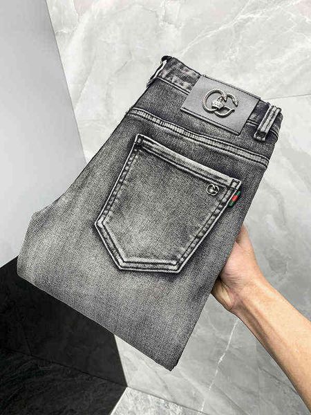 spring 2022 and summer men's smoky grey boutique simple medium waist micro elastic small straight jeansya14, Blue
spring 2022 and summer men's smoky grey boutique simple medium waist micro elastic small straight jeansya14, Blue