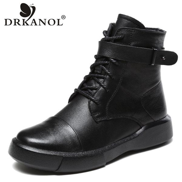 drkanol autumn winter women boots 100% genuine leather ankle boots women casual shoes round toe cowhide flat short boots female 201102, Black
drkanol autumn winter women boots 100% genuine leather ankle boots women casual shoes round toe cowhide flat short boots female 201102, Black