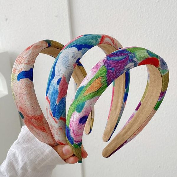 fashion women headband vintage oil painting style hairband summer autumn concise turban hair accessories, Slivery;white
fashion women headband vintage oil painting style hairband summer autumn concise turban hair accessories, Slivery;white