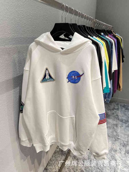 high version b nasa co branded plush hoodie fashion brand ins paris large loose thickened couple sweater, Black
high version b nasa co branded plush hoodie fashion brand ins paris large loose thickened couple sweater, Black