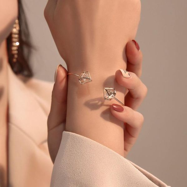 link, chain rose gold zircon fashion crystal-shape charm bracelet femme women's accessories jewelry trendy simple b00352, Black
link, chain rose gold zircon fashion crystal-shape charm bracelet femme women's accessories jewelry trendy simple b00352, Black