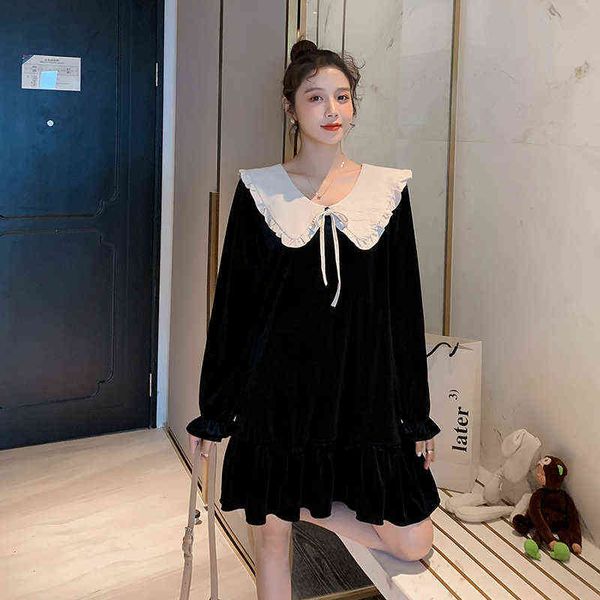 spring and fall fashion pregnant women large size dress sweet peter pan collar patchwork maternity aline dress black j220628, White
spring and fall fashion pregnant women large size dress sweet peter pan collar patchwork maternity aline dress black j220628, White