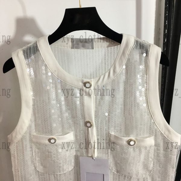 high-end 22ss womens summer jackets sleeveless customized small fragrant diamond buttons mesh sequin embroidered sleeveless vest see-through, Black;brown
high-end 22ss womens summer jackets sleeveless customized small fragrant diamond buttons mesh sequin embroidered sleeveless vest see-through, Black;brown