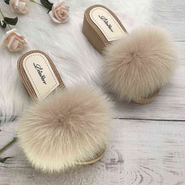 summer wedges slippers women fluffy slippers platform flat real fox fur slippers slides luxury outdoor shoes size 36 37 38 39 40, Black
summer wedges slippers women fluffy slippers platform flat real fox fur slippers slides luxury outdoor shoes size 36 37 38 39 40, Black