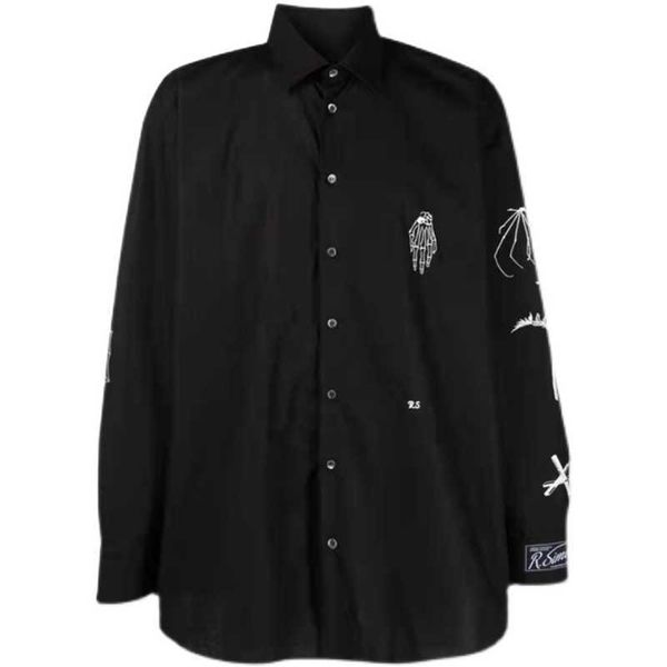 men's casual shirts gaojie 2021 autumn and winter new raf simons style embroidery loose print long sleeved shirt in stock, White;black
men's casual shirts gaojie 2021 autumn and winter new raf simons style embroidery loose print long sleeved shirt in stock, White;black