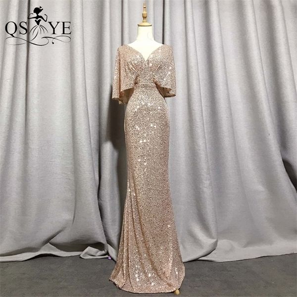 qsyye golden evening dresses mermaid short sleeves v neck gown elegant glitter bat formal party dress 220627, White;black
qsyye golden evening dresses mermaid short sleeves v neck gown elegant glitter bat formal party dress 220627, White;black