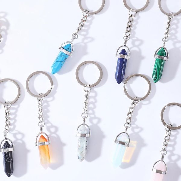 natural stone key rings hexagonal prism keychains healing blue rose crystal car decor keyholder for women men, Slivery;golden
natural stone key rings hexagonal prism keychains healing blue rose crystal car decor keyholder for women men, Slivery;golden