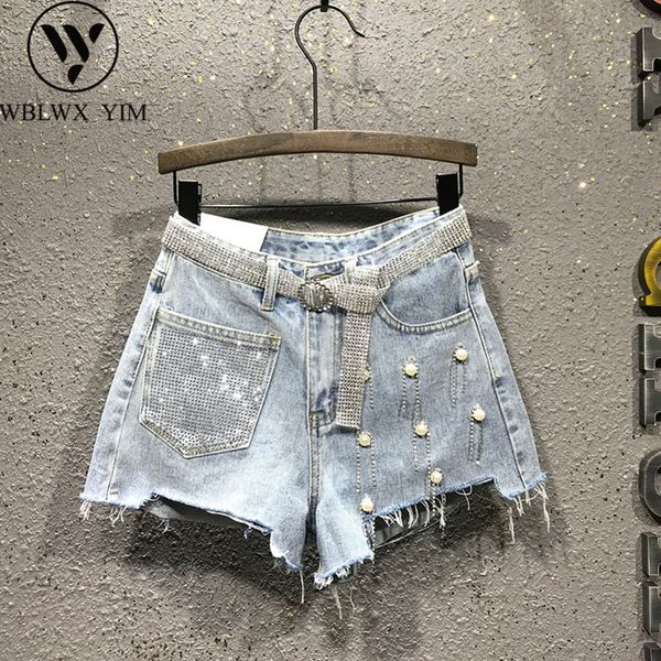 summer high waist denim short casual fashion beaded wide leg jeans shorts loose washed short jeans female y200822, White;black
summer high waist denim short casual fashion beaded wide leg jeans shorts loose washed short jeans female y200822, White;black