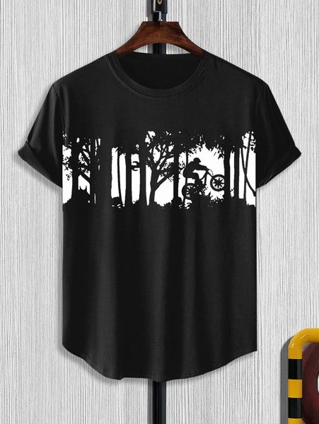 men figure & tree print tee 29cc#, White;black
men figure & tree print tee 29cc#, White;black