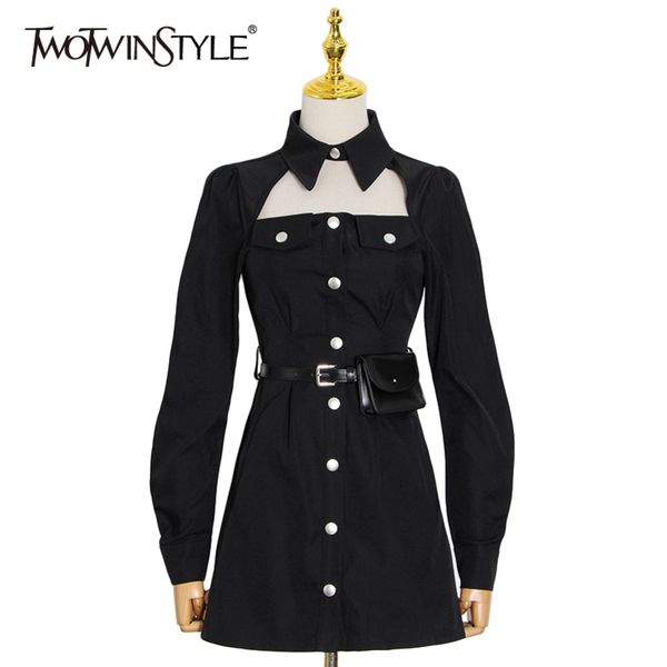 hollow out sashes dress for women lapel long sleeve high waist solid mini shirt dresses female fashion spring 210423, Black;gray
hollow out sashes dress for women lapel long sleeve high waist solid mini shirt dresses female fashion spring 210423, Black;gray