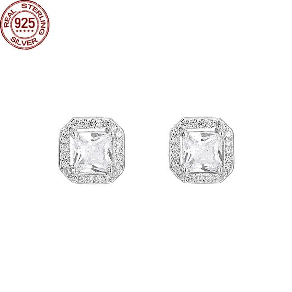 simple fashion s925 sterling silver square zircon charm earrings women's for girls bridal wedding, Golden 
simple fashion s925 sterling silver square zircon charm earrings women's for girls bridal wedding, Golden