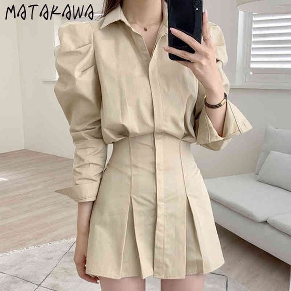korean chic summer dress lapel singlebreasted robe pleated waist vestido feminino longsleeved shirt women 210506, Black;gray
korean chic summer dress lapel singlebreasted robe pleated waist vestido feminino longsleeved shirt women 210506, Black;gray