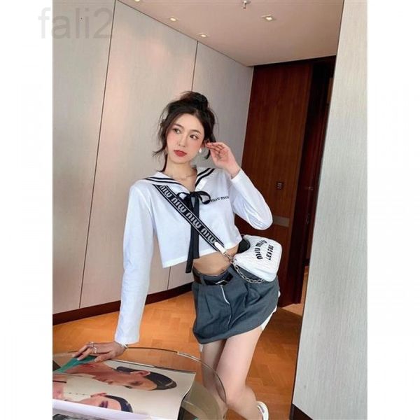 women's t-shirt designer chaopai 22 early spring new campus navy bow neck long sleeve short t-shirt i9ou, White
women's t-shirt designer chaopai 22 early spring new campus navy bow neck long sleeve short t-shirt i9ou, White