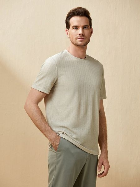 men ribbed knit tee s0qg#, White;black