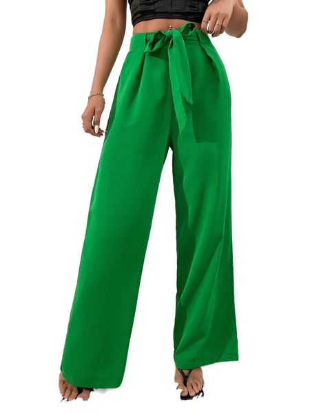 solid tie front zip back pants i1rj#, Black;white 
solid tie front zip back pants i1rj#, Black;white